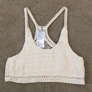 Urban Outfitter Crochet Cream Crop Top